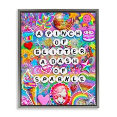 Stupell Industries Pinch Of Glitter & Sparkle Floating Frame Design by Jess Stempel