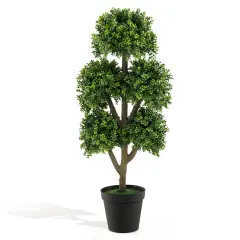 45 Inch Artificial Boxwood Topiary Ball Tree Perfect for Indoor-Outdoor Decor