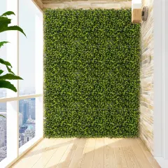 2 Pack 32 Sq.Ft Faux Eucalyptus Hedge Panels 3" Thick Green Wall for Indoor Outdoor Decor
