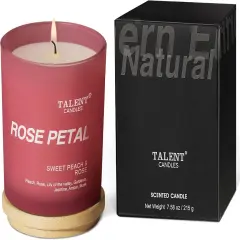 Candles for Home Scented, Natural Soy Wax, Scented Candle Stress Relief and Relaxation, Sweet Peach & Rose, Medium Jar, Ideal for Home and Bedroom Decor