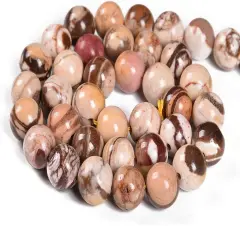 36pcs 10mm Natural Brown Zebra Gemstone Round Spacer Loose Stone Beads for Jewelry Making 15.5" 1 Strand (Brown Zebra, 10mm 36Beads)
