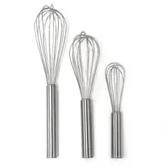 Norpro 3pc Stainless Steel Professional Balloon Wire Mixing Whisks - 6" 8" & 10"