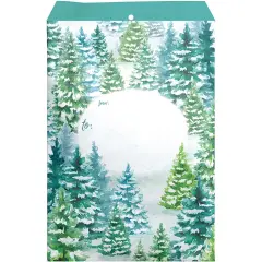 Pack/6: Snowy Trees Theme Mailing Envelope - 9 x 1/2 x 12"