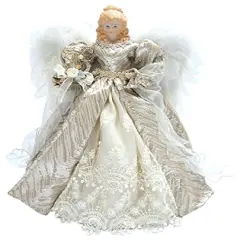 Silver Elegant Angel Tree Topper - 16"