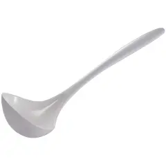 Hutzler 11-Inch Melamine Soup Ladle, BPA Free and Heat Resistant Serving Spoon White