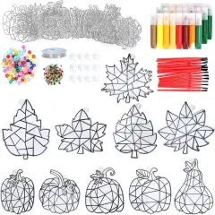 30 Sets Fall DIY Window Art Suncatcher Paint Kit