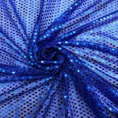 1 Yard Deep Royal Confetti Sequin Polyester Fabric Light Mesh 42&Prime; Wide