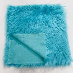 1 Yard Shaggy Vegan Faux Fox Fur Fabric for Crafting Decor and Costumes Aqua