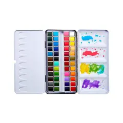 KINGART&reg; PRO Watercolor Half-Pans, 48 Colors