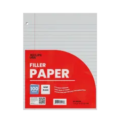 Filler Paper Wide-Ruled White 100 Sheets &ndash; 48 Packs