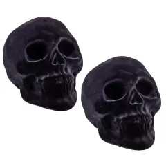 Black Velvet Skulls 2ct Halloween Day of Dead Craft Decor