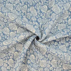 1 Yard Soft Blue Rayon Crinkle Fabric, 50/52" Wide Lightweight Apparel Material