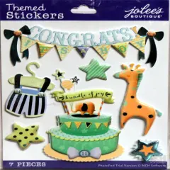 Jolee's Boutique Congratulations Baby Boy Dimensional Stickers