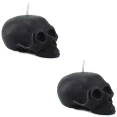 Black Large Skull Candle 4.75x3in Decorative Themed Decor