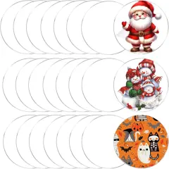 24 Pcs 3'' Clear Acrylic Circles Coasters