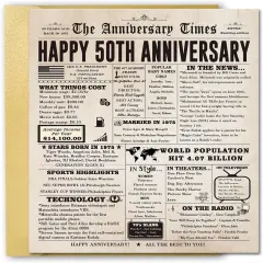 Jumbo 50th Anniversary Card for Women Men, Funny 50th Wedding Anniversary