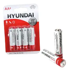 HYUNDAI&reg; AA Heavy Duty Batteries 4 Pack Long Lasting Everyday Power Batteries