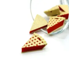 3D Lattice Cherry Pie Charms, 25x19mm