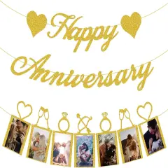 Happy Anniversary Decorations - Banner and Photo Banner