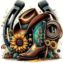 Diamond Art Painting Kits for Adults, Cowboy Hat 14x 14 in