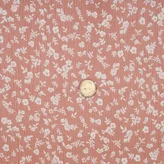 1 Yard Coral Cloud Rayon Crinkle Apparel Fabric Airy and Drapey, 50/52" Width