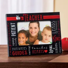 Collections Etc Unique Teacher Word Cloud Wooden Picture Frame