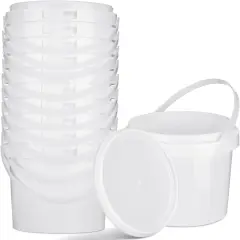 10 Pack White Plastic Bucket