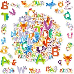 50 PCS Alphabet Learning Stickers Waterproof