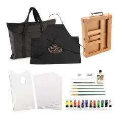 REA4903 | Essentials&trade; 28pc Oil Painting Travel Easel Art Set