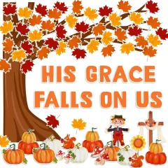 89PCS His Grace Falls on Us Christian Bulletin Board Sets