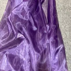 1 Yard Crinkle Barbie Organza Fabric Sheer, Crisp & Elegant for Decor Events & Crafts plum