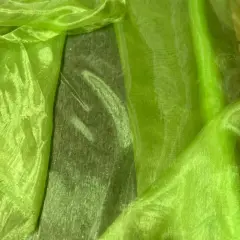 1 Yard Sheer Organza Fabric Crisp Lightweight Elegant Material for Decor Fashion Crafts Lime