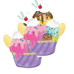 Anagram&reg; 26 Inch Here's The Scoop Sundae Foil Mylar Balloon