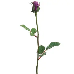 Allstate Long Stem Single Rose Bud Artificial Floral Spray - 23" - Deep Purple