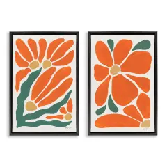 Stupell Industries Midcentury Flower Abstracts 2pc Floating Frame Set, design by Yvette St. Amant