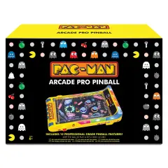 Ambassador Games: Pac-Man Arcade Pro Pinball - Light & Sound Tabletop Game, Vibrating Bumbers, Flashing LEDs, Scoreboard, Licensed, Adults-Kids 6+