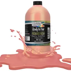 Pouring Masters Peachy Gold/Pink Iridescent Special Effectsr Acrylic Pouring Paint - Premium 32-Ounce Pre-Mixed Fluid Acrylic Paint - Fluid Art Supplies for Canvas, Wood, Paper, Tile & Rocks