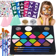 Face Painting Kit(white, black, red, blue, green, pink, brown, yellow, gray, silver, purple)