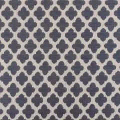 Dusty Blue-Taupe Quatrefoil Poly-Cotton Stretch Double Knit Fabric By the Yard