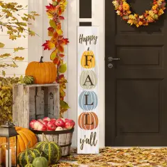 Happy Fall Y'all Porch Sign (	White)