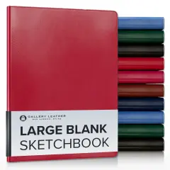 Large Blank Sketchbook by Gallery Leather - 9.75"x7.5" Camden Red