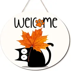 Hello Fall Signs Wooden Hanging Signs (Multicolor)