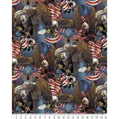 Patriotic Eagle Digital Cotton Print Fabric | By the Yard | Sewing and Crafting | 44 inches wide