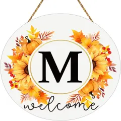 Fall Door Decor Monogram (	Red, Orange, Yellow, Green, Brown)