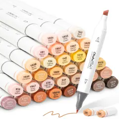 Ohuhu Oahu Skin Tone Alcohol Markers - 36 Portrait Colors - Fine & Chisel - Dual Tips Art Markers