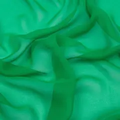 1 Yard Mood Designer Silk Chiffon Kelly Green Sheer Lightweight Fabric for Dresses & Scarves ,44 Inches Wide
