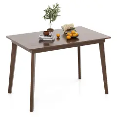 Brown Rubber Wood Dining Table with MDF Top, Sturdy, Spacious and Versatile