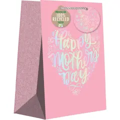 Pack/6: Mother's Day Heart Gift Bag - 10 x 5 x 12-1/2"