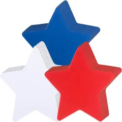 72 Pieces 6 Inch Star Cutouts Paper Red White