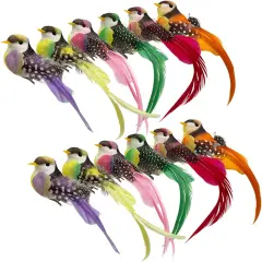 12pcs Artificial Simulation Foam Feather Birds Summer Decor